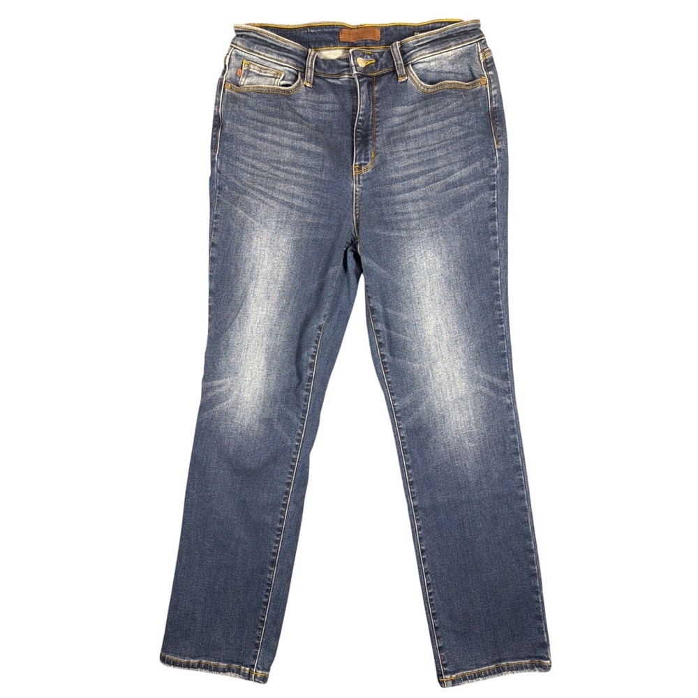 Judy Blue Womens Straight Fit High Rise Jeans Medium Wash JB82561DK Size 13/31
